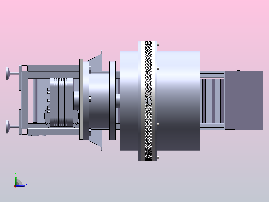 秸秆压块机三维SW+二维CAD左视图