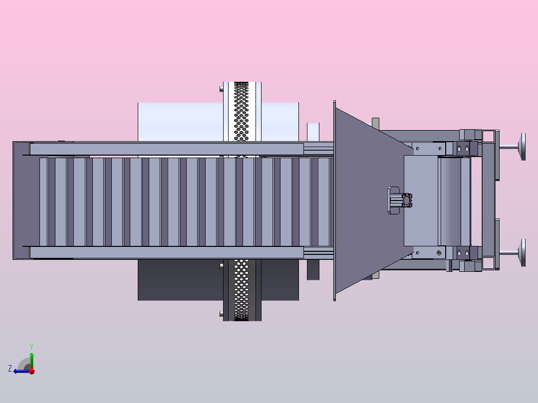 秸秆压块机三维SW+二维CAD右视图