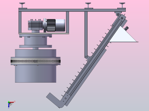 秸秆压块机三维SW+二维CAD俯视缩略图