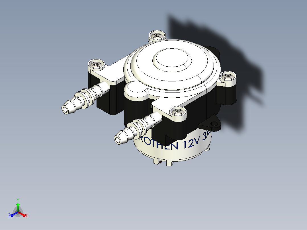 12V DC Grothen 3x5蠕动泵正等轴测图