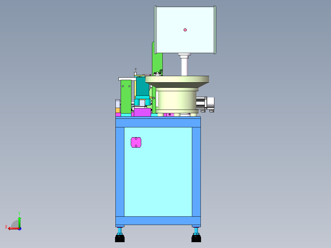 方块小孔检查机（含工程图sw19可编辑+bom）后视图