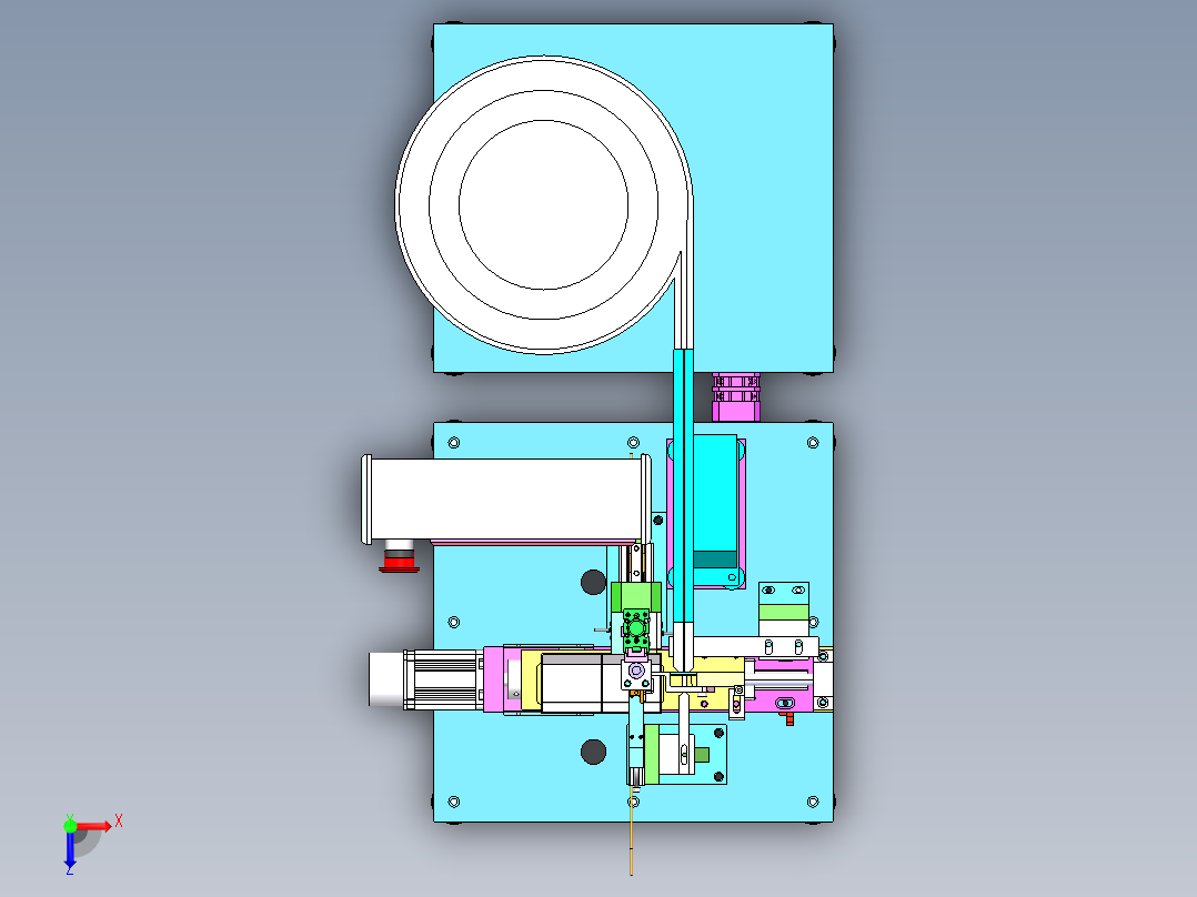 方块小孔检查机（含工程图sw19可编辑+bom）俯视图
