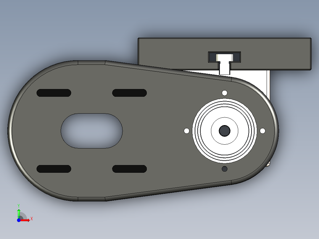 铣床主轴3D模型前视图