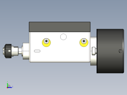 铣床主轴3D模型左视缩略图