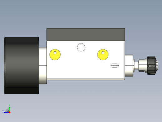 铣床主轴3D模型右视缩略图
