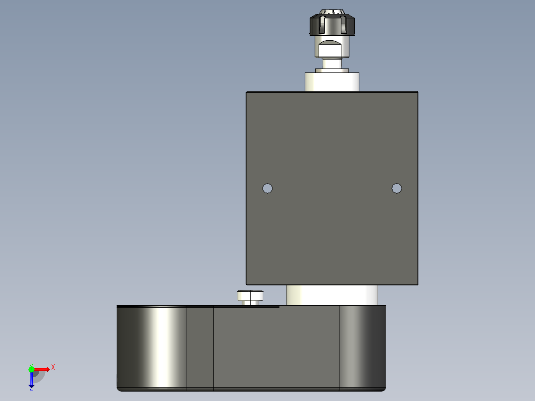 铣床主轴3D模型俯视图