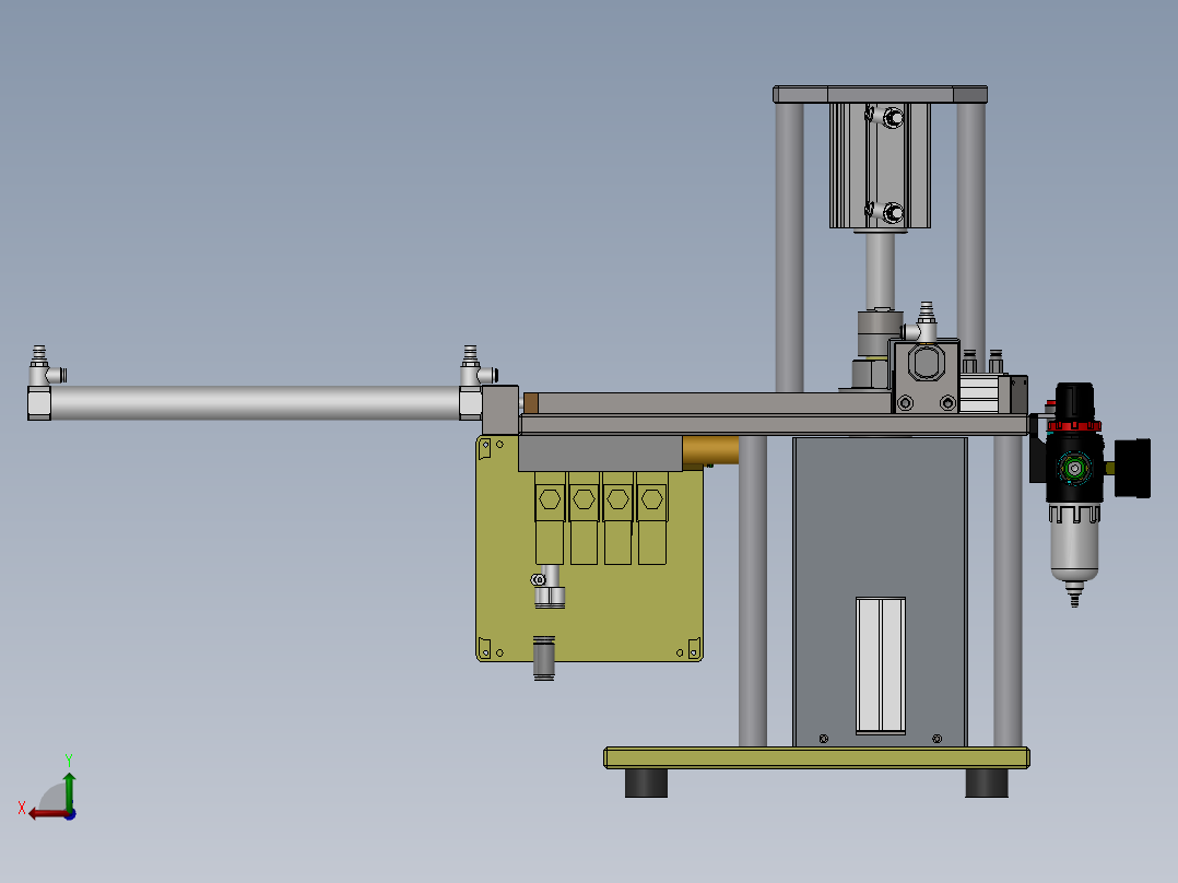 无刷电机转子机壳入橡胶磁条机典型实用结构，夹具设计后视图
