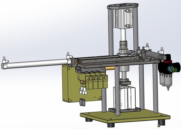 无刷电机转子机壳入橡胶磁条机典型实用结构，夹具设计
