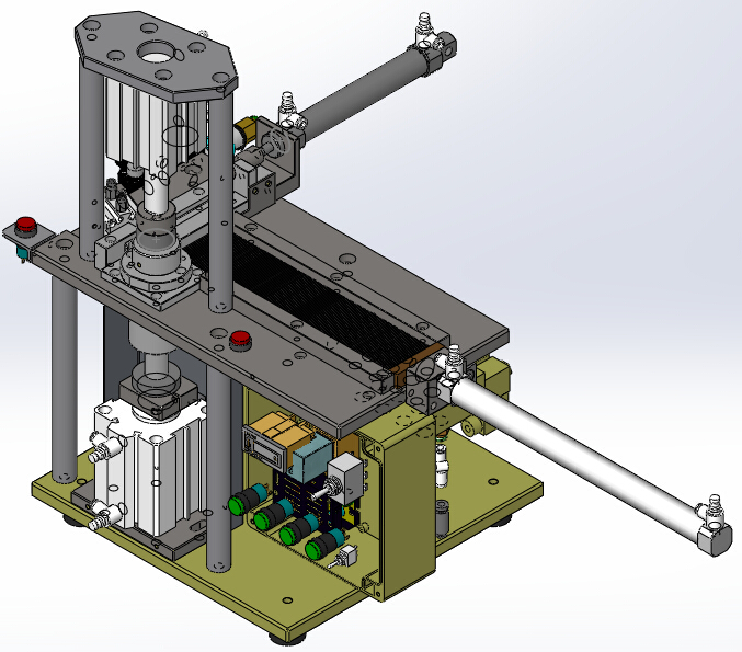 无刷电机转子机壳入橡胶磁条机典型实用结构，夹具设计