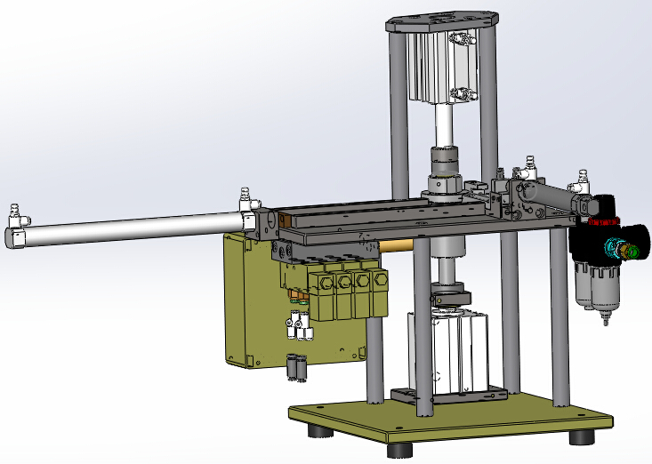 无刷电机转子机壳入橡胶磁条机典型实用结构，夹具设计
