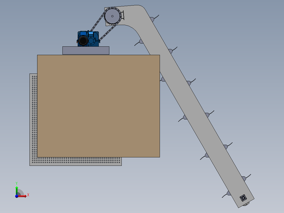 循环齿耙清污机前视图