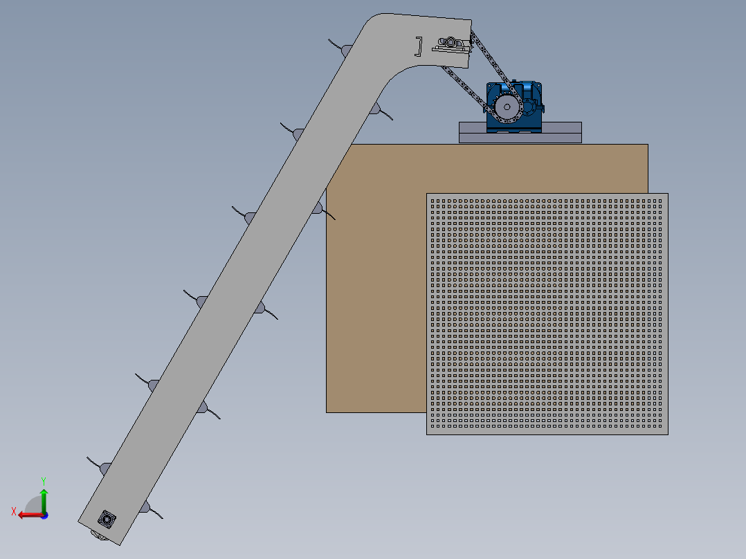 循环齿耙清污机后视图
