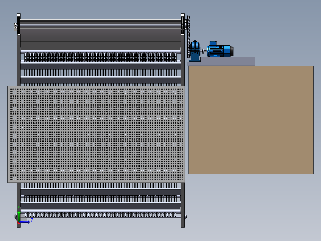 循环齿耙清污机左视图