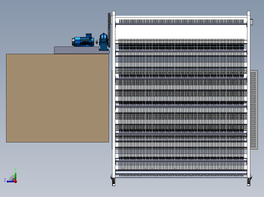 循环齿耙清污机右视图