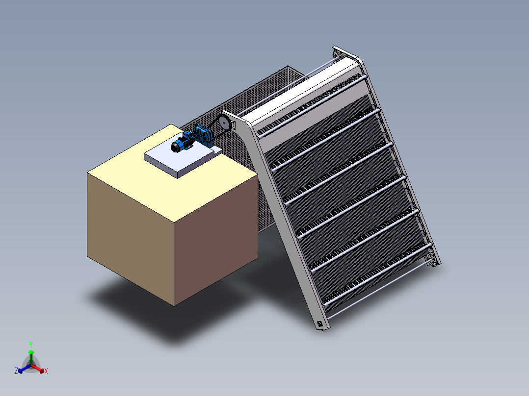 循环齿耙清污机正等轴测图