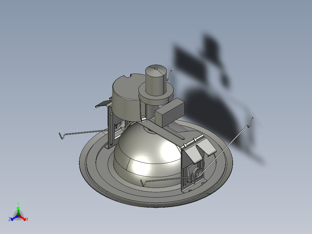360度旋转LED吸顶灯正等轴测图