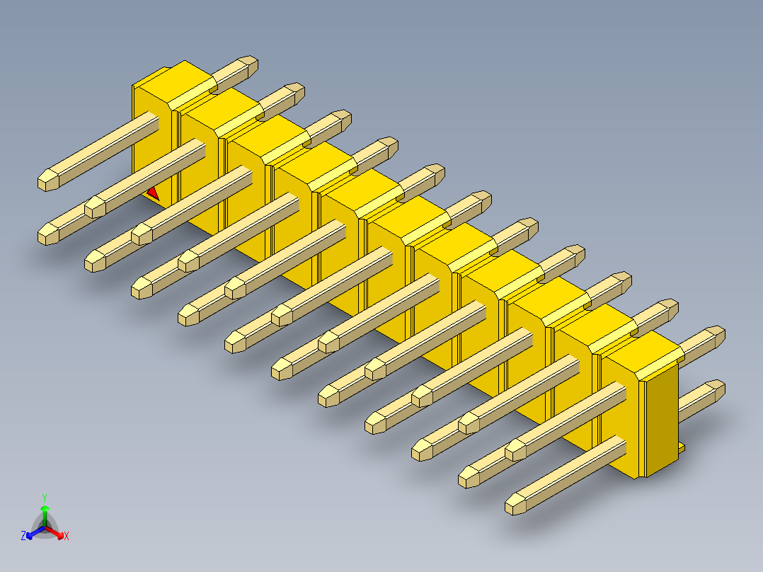 彩色公头100mil（2.54mm）系列-DS1021_yellow_2x11p_100mil_Type1_rev1.0