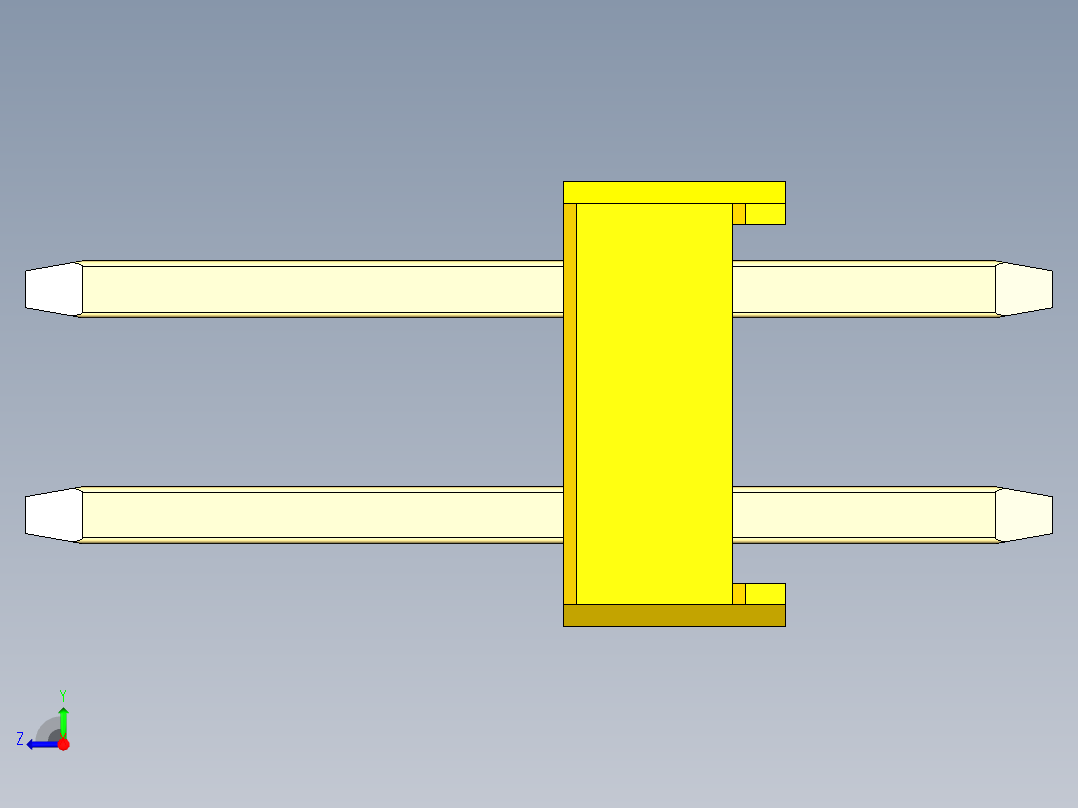 彩色公头100mil（2.54mm）系列-DS1021_yellow_2x11p_100mil_Type1_rev1.0右视图