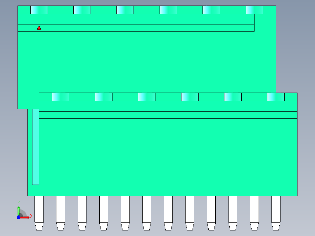 DEGSON 2EDG 系列 5.0mm 可插拔接线端子组-2EDGVT-5.0-12P-14-00AH前视图