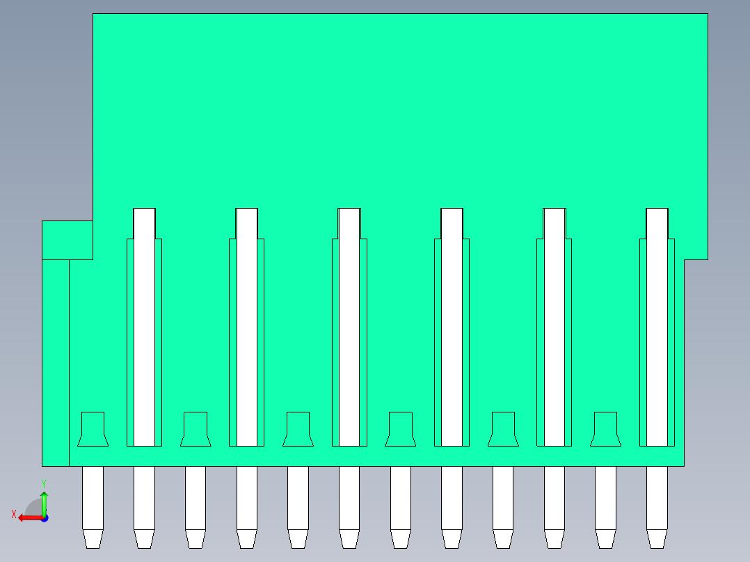 DEGSON 2EDG 系列 5.0mm 可插拔接线端子组-2EDGVT-5.0-12P-14-00AH后视图
