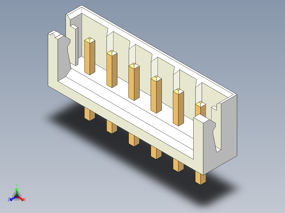 JST-B6B-EH-A正等轴测图