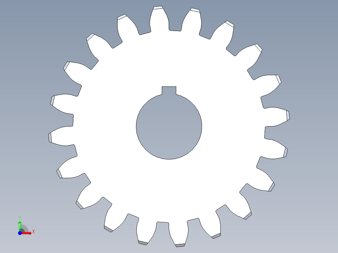 正齿轮压力角20 -32dp-20pa-20t spur gear前视图
