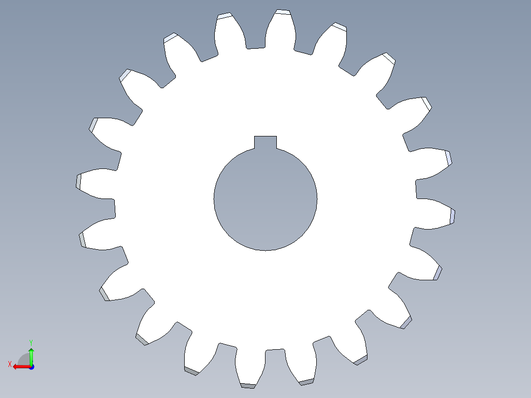 正齿轮压力角20 -32dp-20pa-20t spur gear后视图