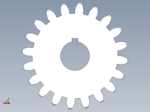 正齿轮压力角20 -32dp-20pa-20t spur gear后视缩略图
