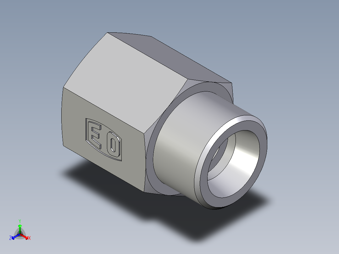 卡套式工业通用硬管接头EO_Swivel_connector_GAI12SMCFX正等轴测图