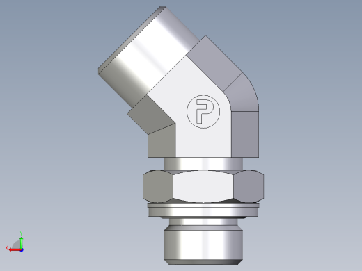 卡套式工业通用硬管接头EO_Adjustable_locknut_45_deg_elbow_VEE15LMOMDCF后视缩略图