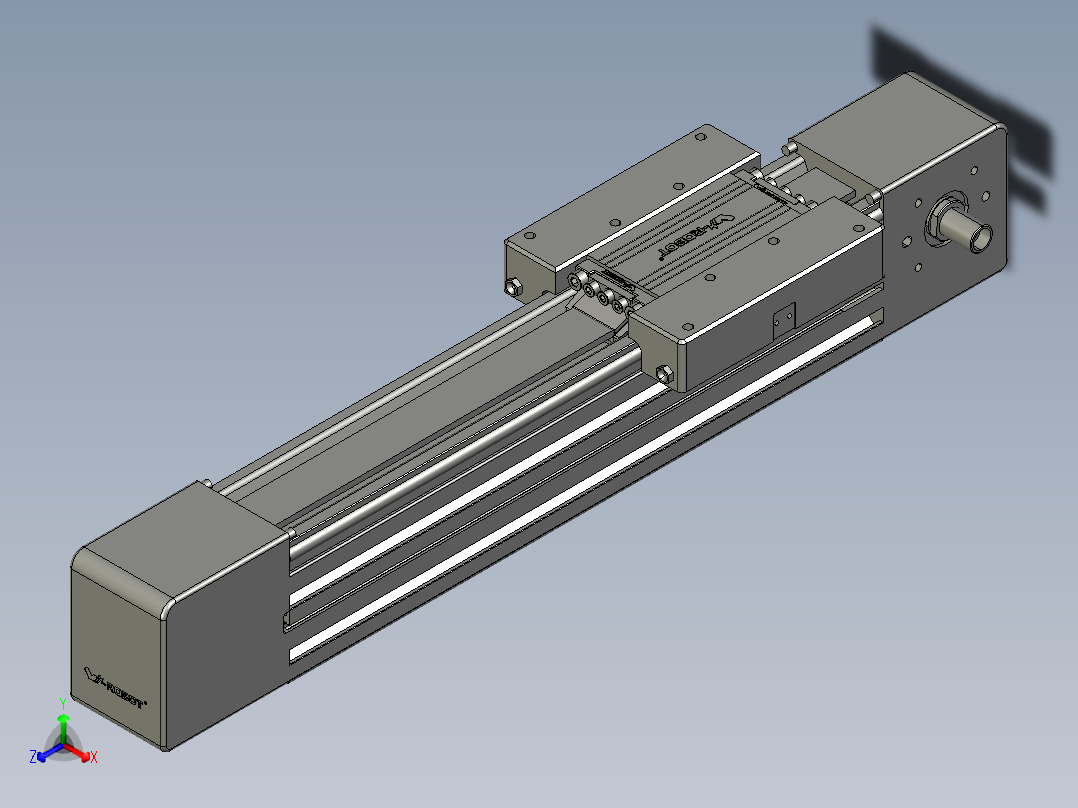 威洛博直线电机模组EB6-L140-S200-光轴主视图