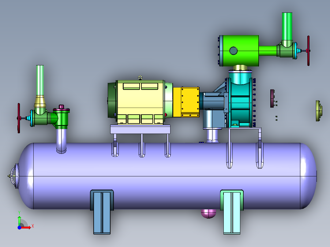 400HP车载无油干式螺杆空压机前视图
