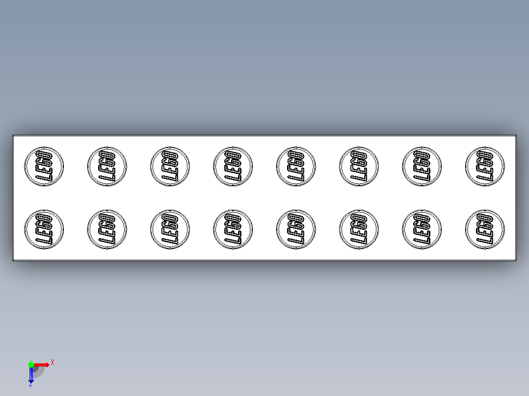 乐高套装 4421基本积木-300701 White Brick 2 x 8.STEP俯视图