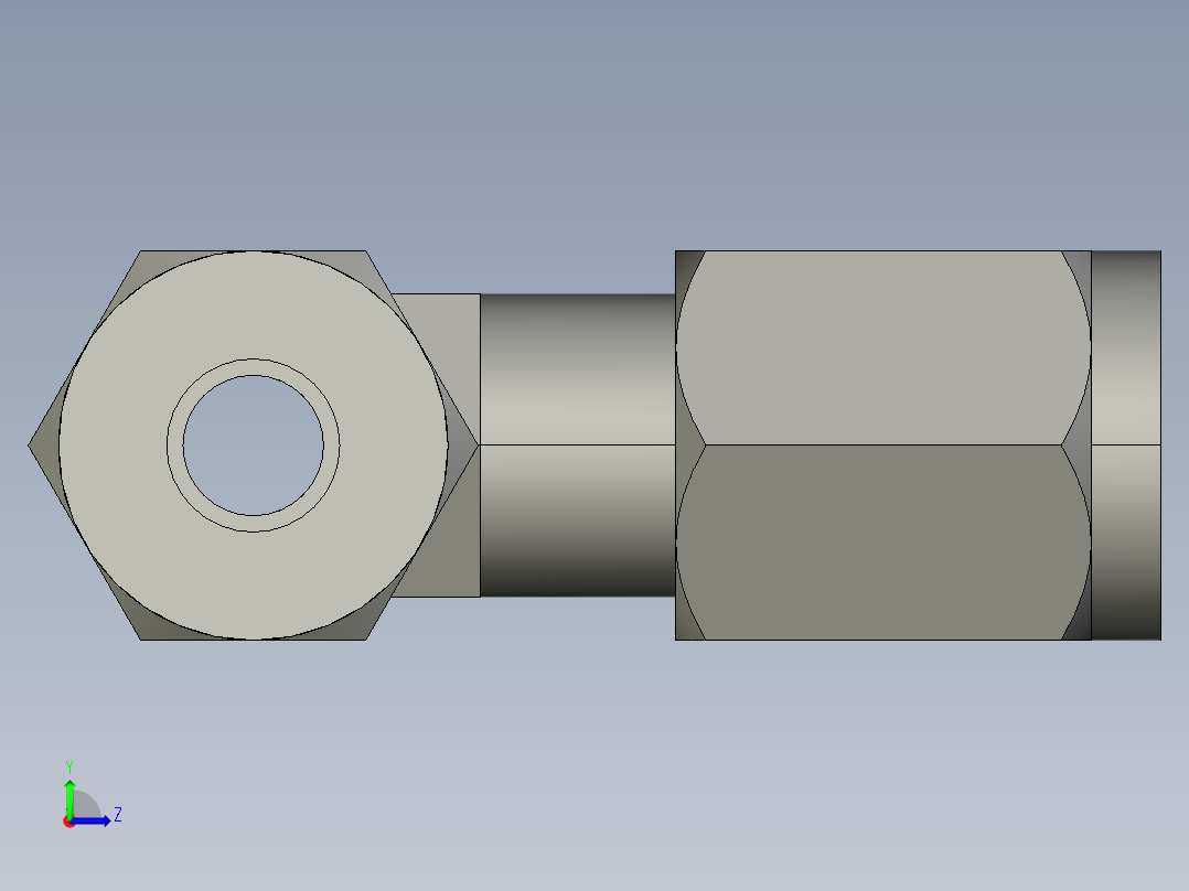 卡套式工业通用硬管接头4_r6bu-s左视图