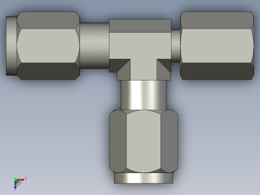 卡套式工业通用硬管接头4_r6bu-s俯视缩略图