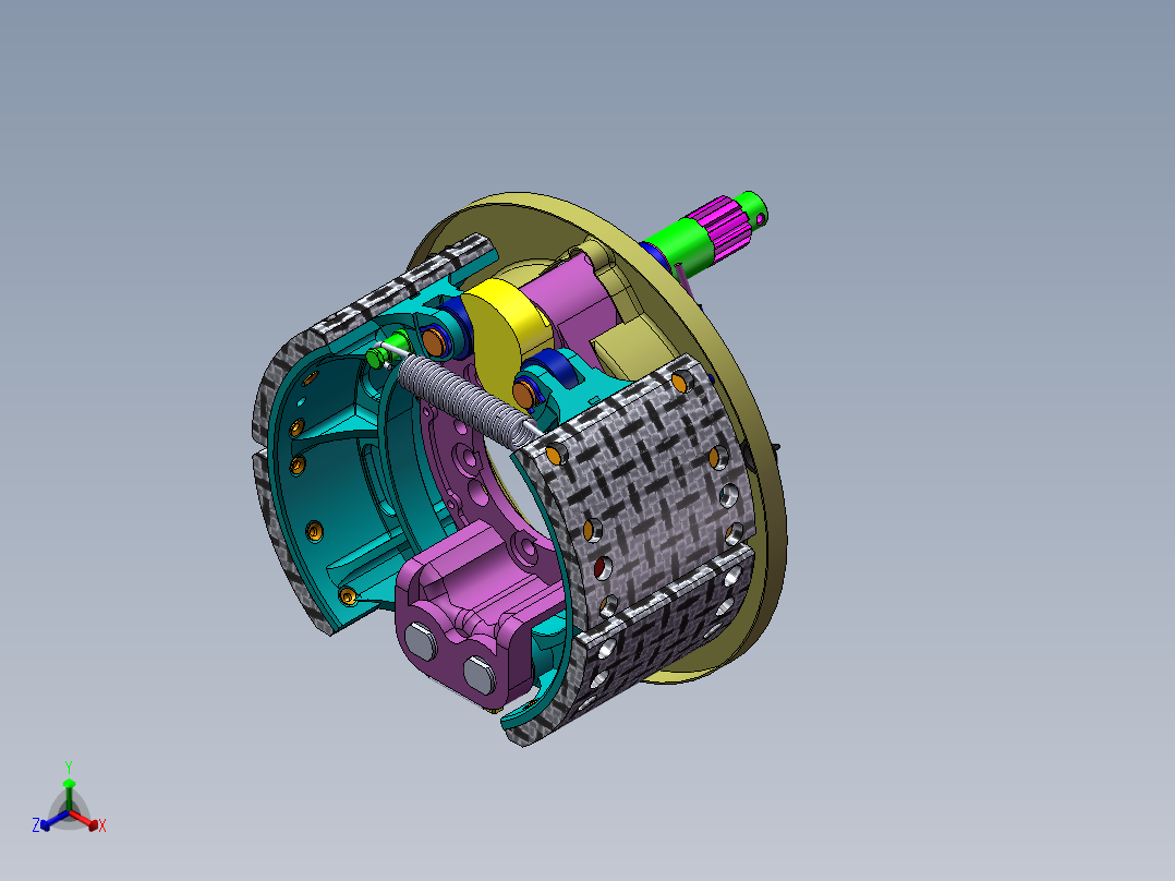 鼓式制动器正等轴测图