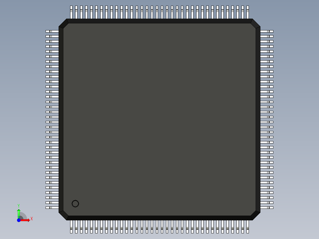 元器件3D封装QFP144_FPT-144P-M03163前视图