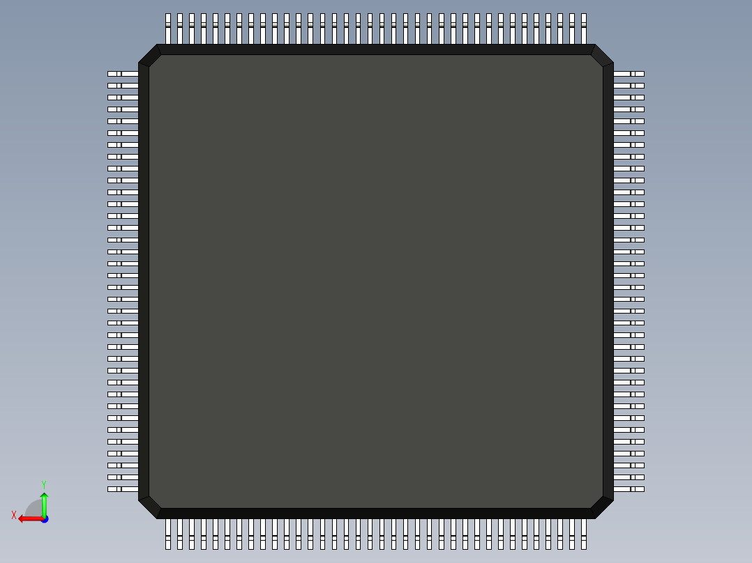 元器件3D封装QFP144_FPT-144P-M03163后视图