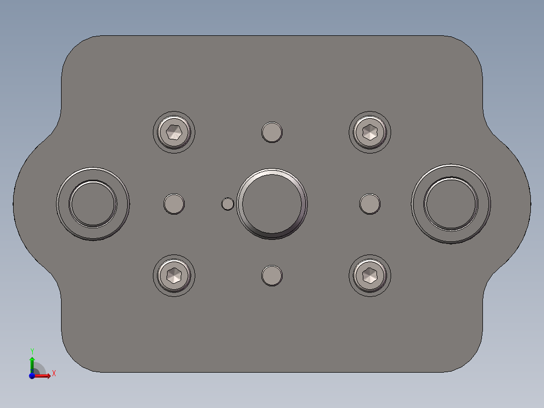 中间导柱固定卸料冲压模具573651前视图