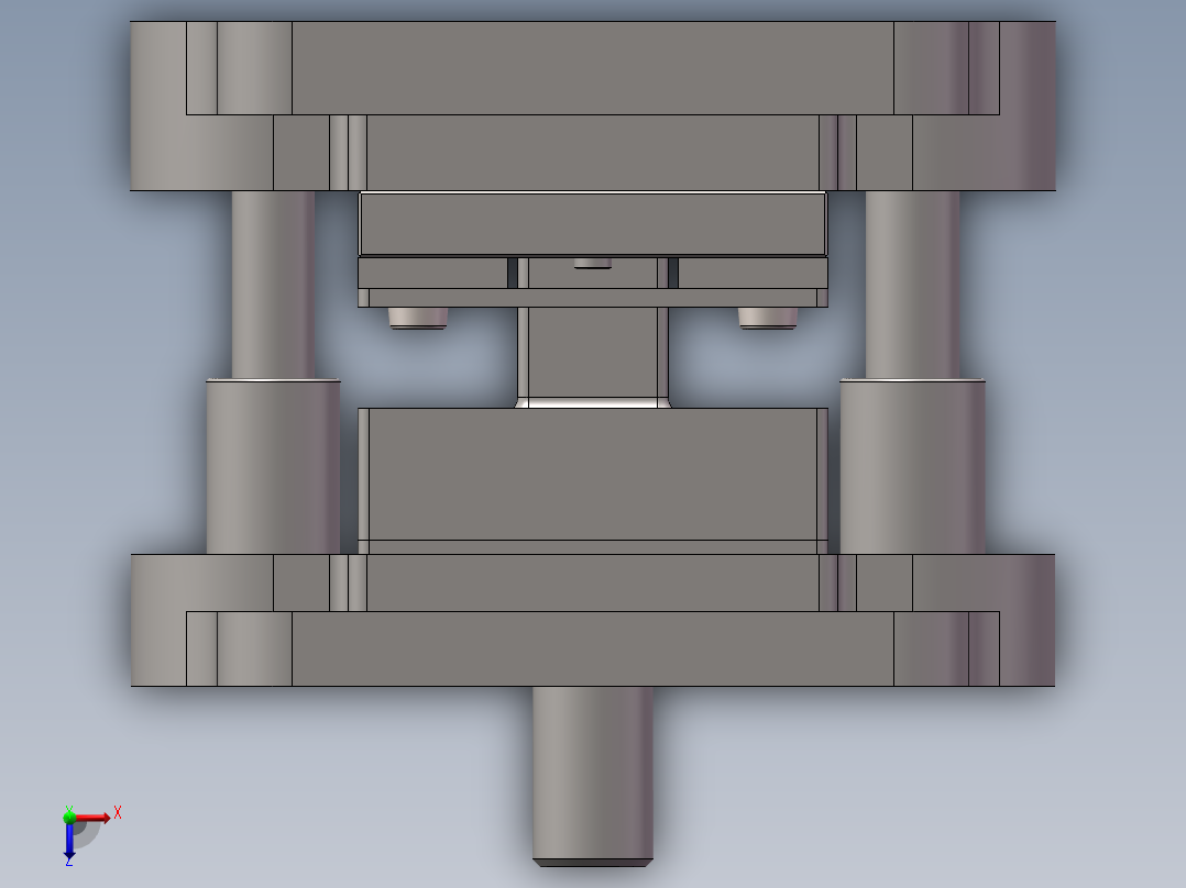 中间导柱固定卸料冲压模具573651俯视图
