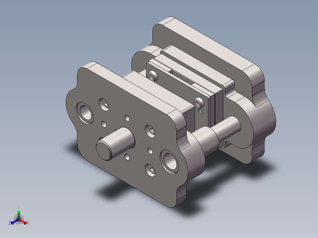 中间导柱固定卸料冲压模具573651正等轴测图