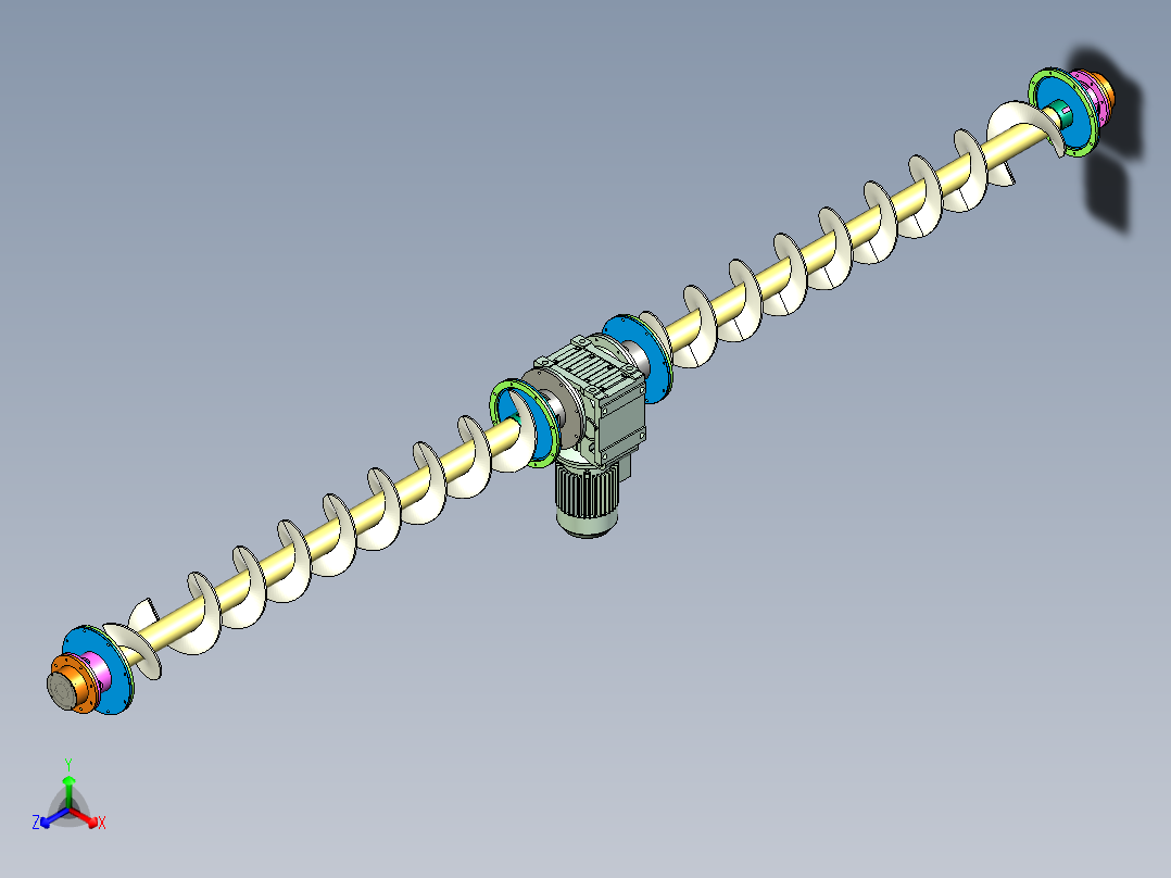 双向螺旋结构三维设计主视图