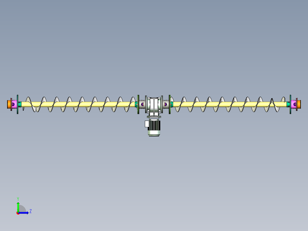 双向螺旋结构三维设计左视图