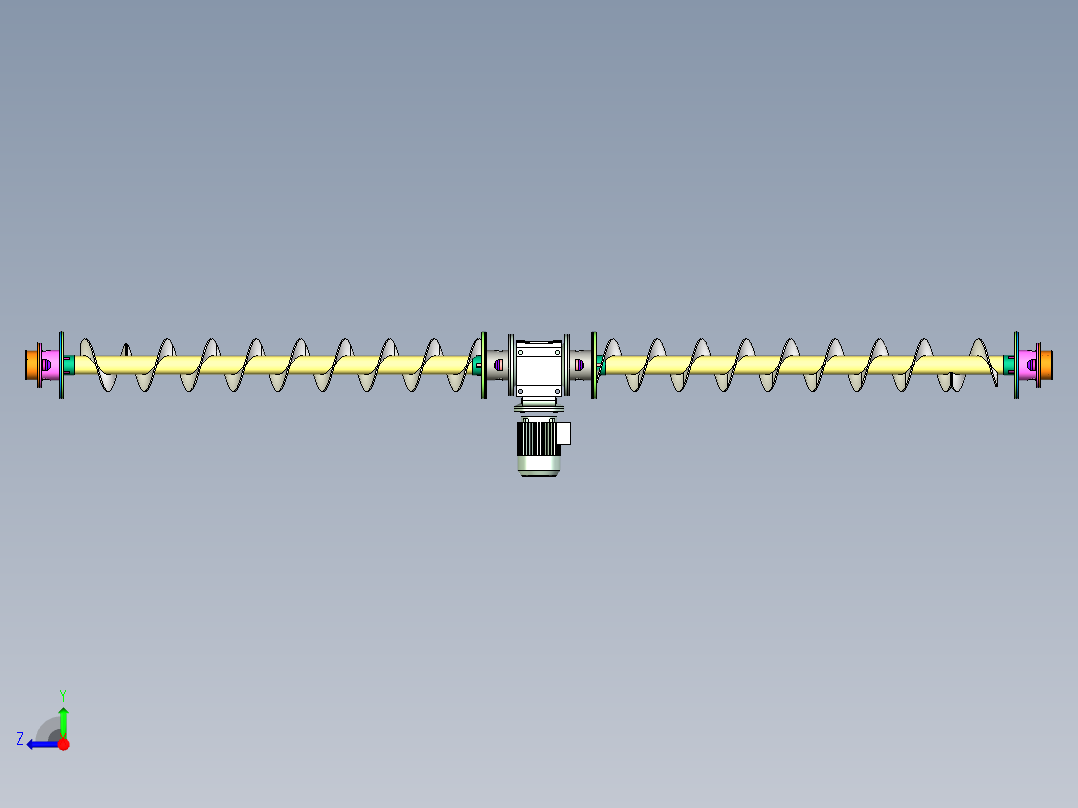双向螺旋结构三维设计右视图