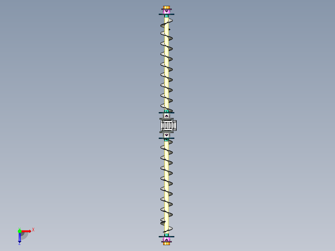 双向螺旋结构三维设计俯视图