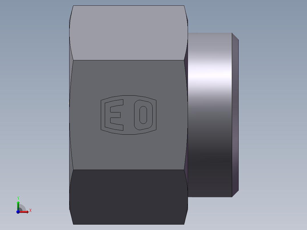 直通内螺纹接头、5CB-52-24前视图