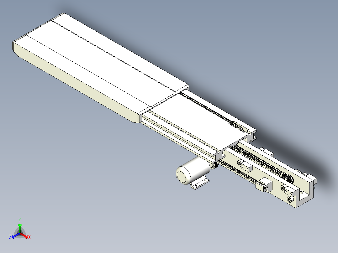 伸缩式货叉正等轴测图