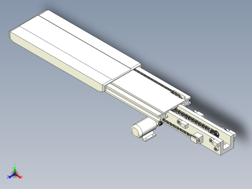 伸缩式货叉正等轴测缩略图