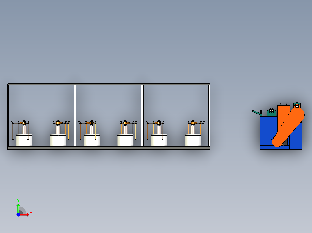 纺织机械模型前视图