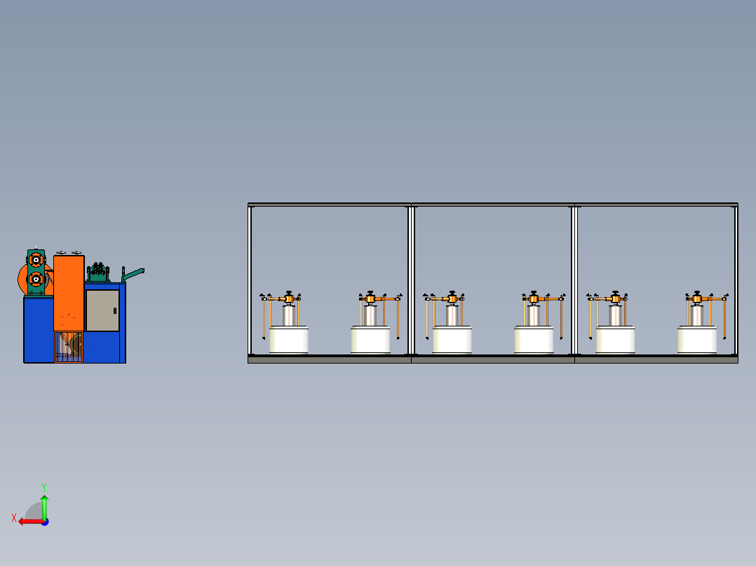 纺织机械模型后视图